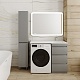 Style Line Тумба с раковиной под стиральную машину Даллас 110 R 3 ящика Люкс Plus серая – фотография-15